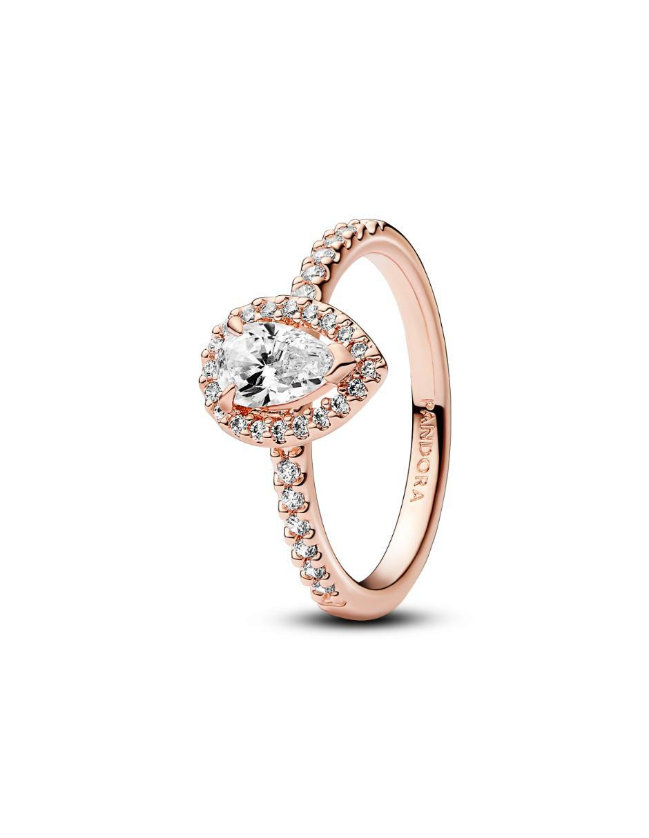 Anillo Timeless de plata P 925 zirconia cúbica con acabado baño de oro rosa 3