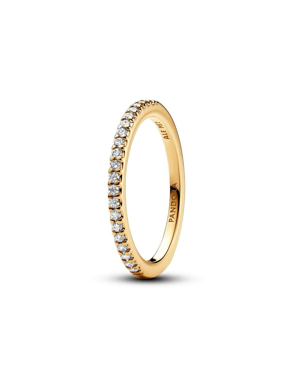 Anillo Timeless de plata P 925 zirconia cúbica con acabado baño de oro