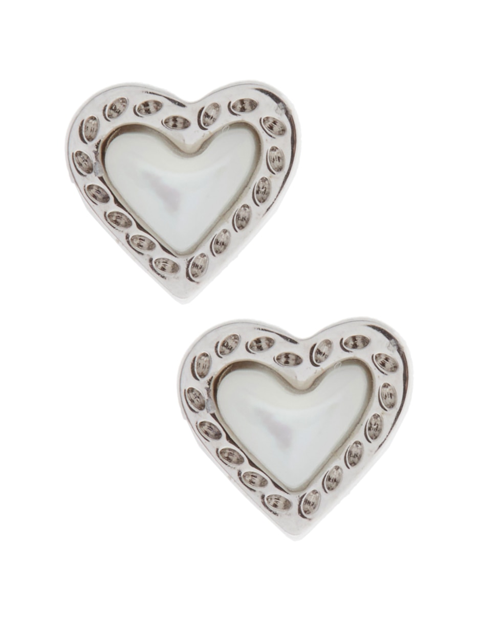 Broqueles de corazón Ari con acabado martillado