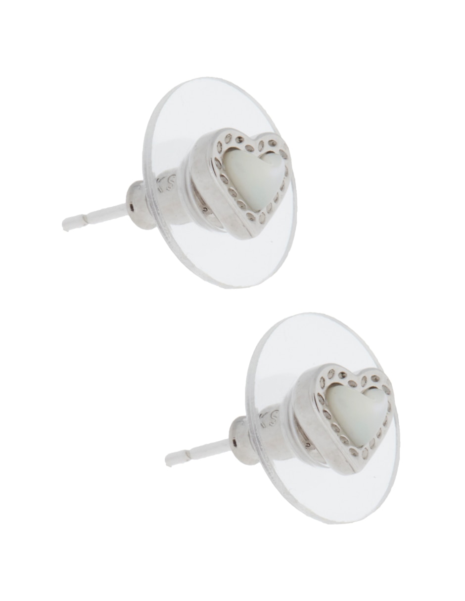 ARETES DE CORAZÓN AR, SIN TAMAÑO, BLANCO