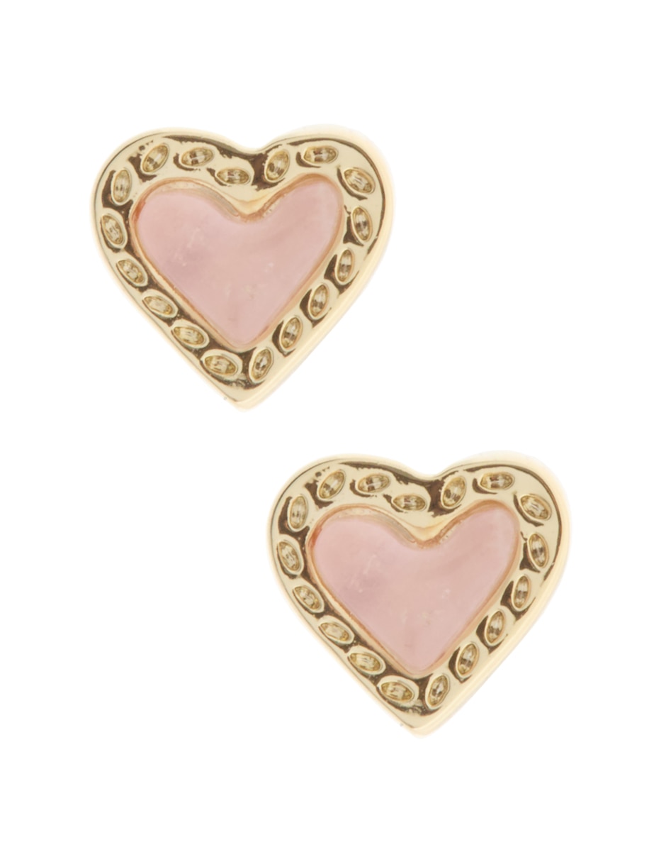 Broqueles de corazón Ari con acabado martillado