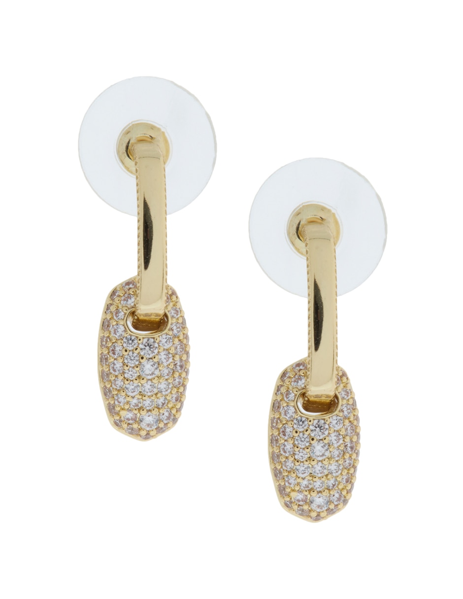 Aretes ovalados Daphne con acabado pavé fantasía