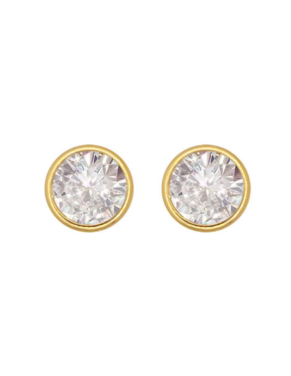 Broqueles circulares de oro con acabado pavé zirconia Broqueles circulares de oro con acabado pavé zirconia