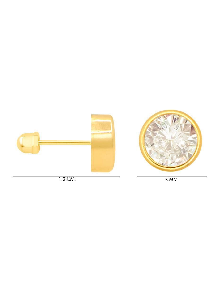 Broqueles circulares de oro con acabado pavé zirconia 3