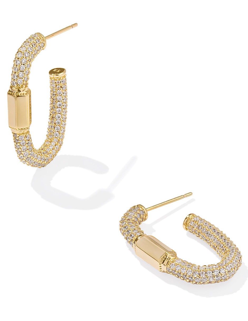 Aretes de aro Emery con acabado pavé cristal