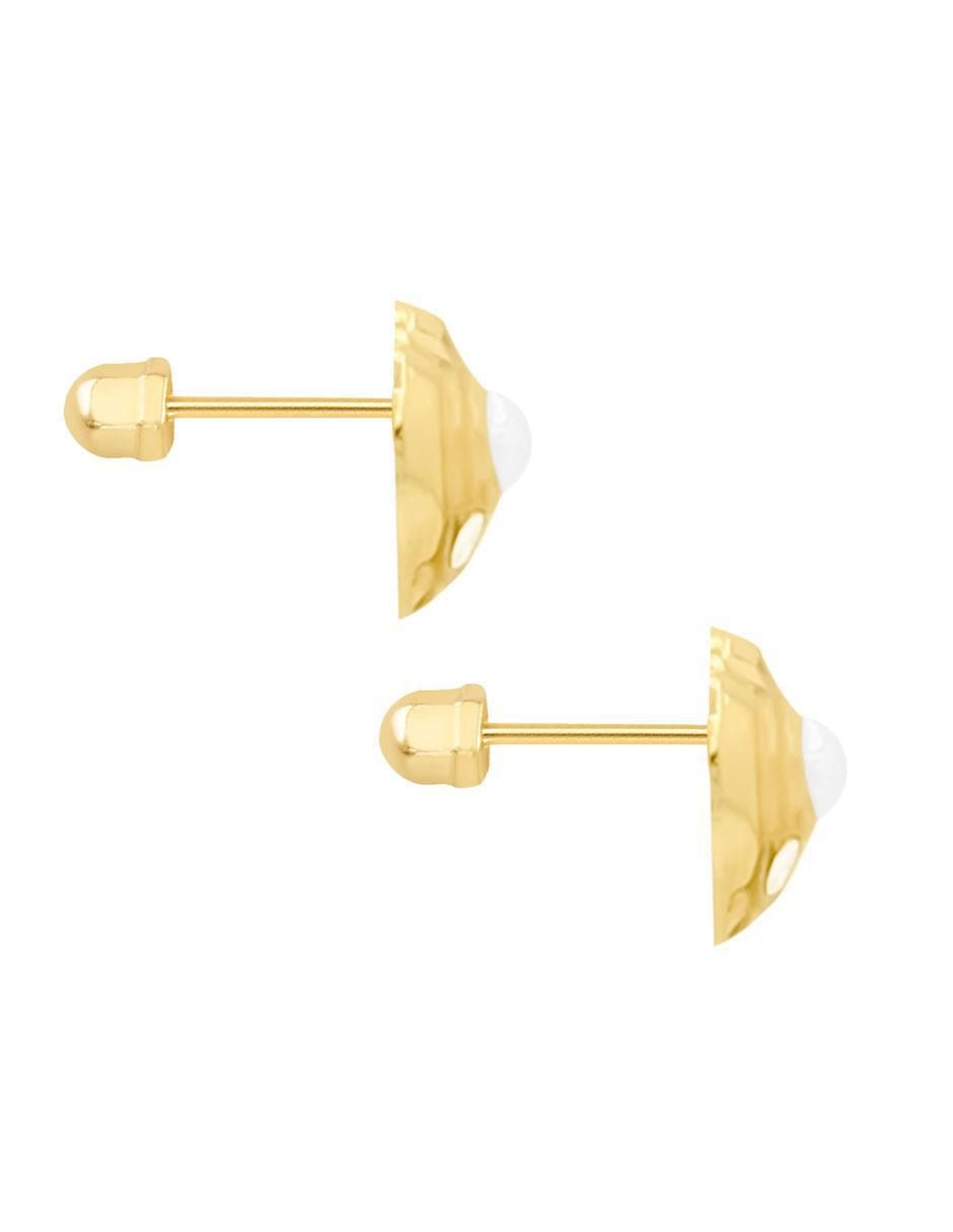Broqueles de corazón de oro con acabado pavé zirconia 3