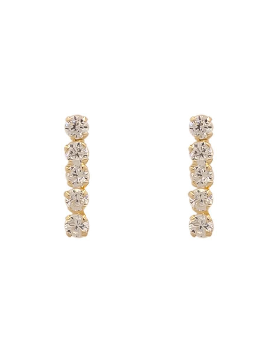 Broqueles circulares de oro con acabado pavé zirconia Broqueles circulares de oro con acabado pavé zirconia