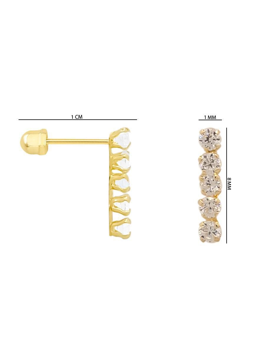 Broqueles circulares de oro con acabado pavé zirconia 4