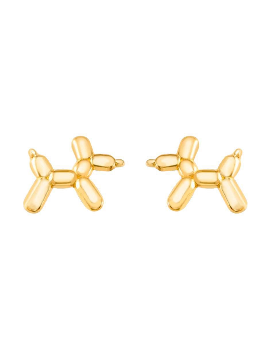 Broqueles de perro de oro amarillo con acabado brillante Broqueles de perro de oro amarillo con acabado brillante