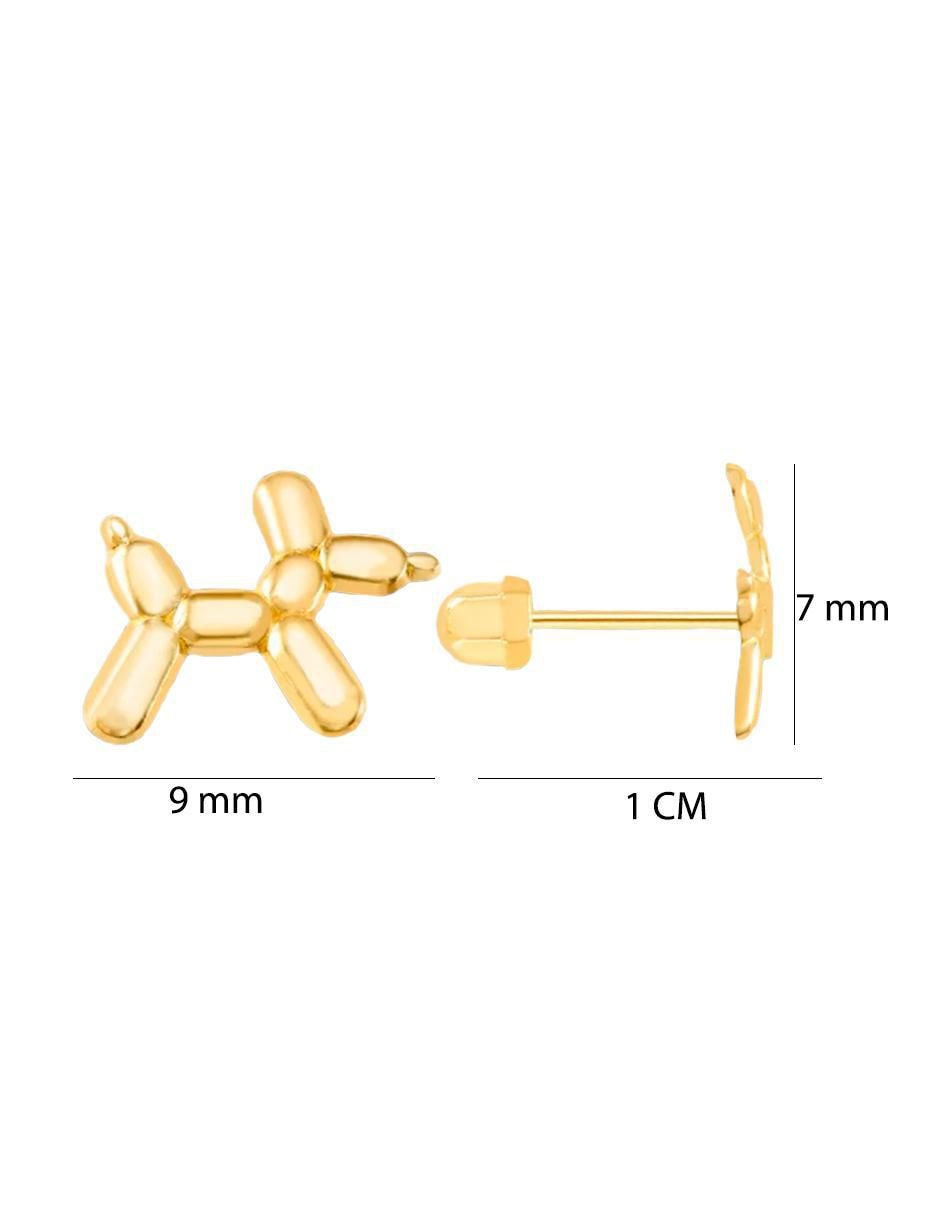 Broqueles de perro de oro amarillo con acabado brillante 5