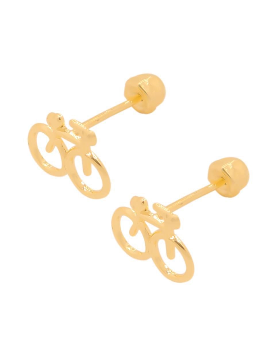 Broqueles de bicicleta de oro amarillo con acabado brillante 2