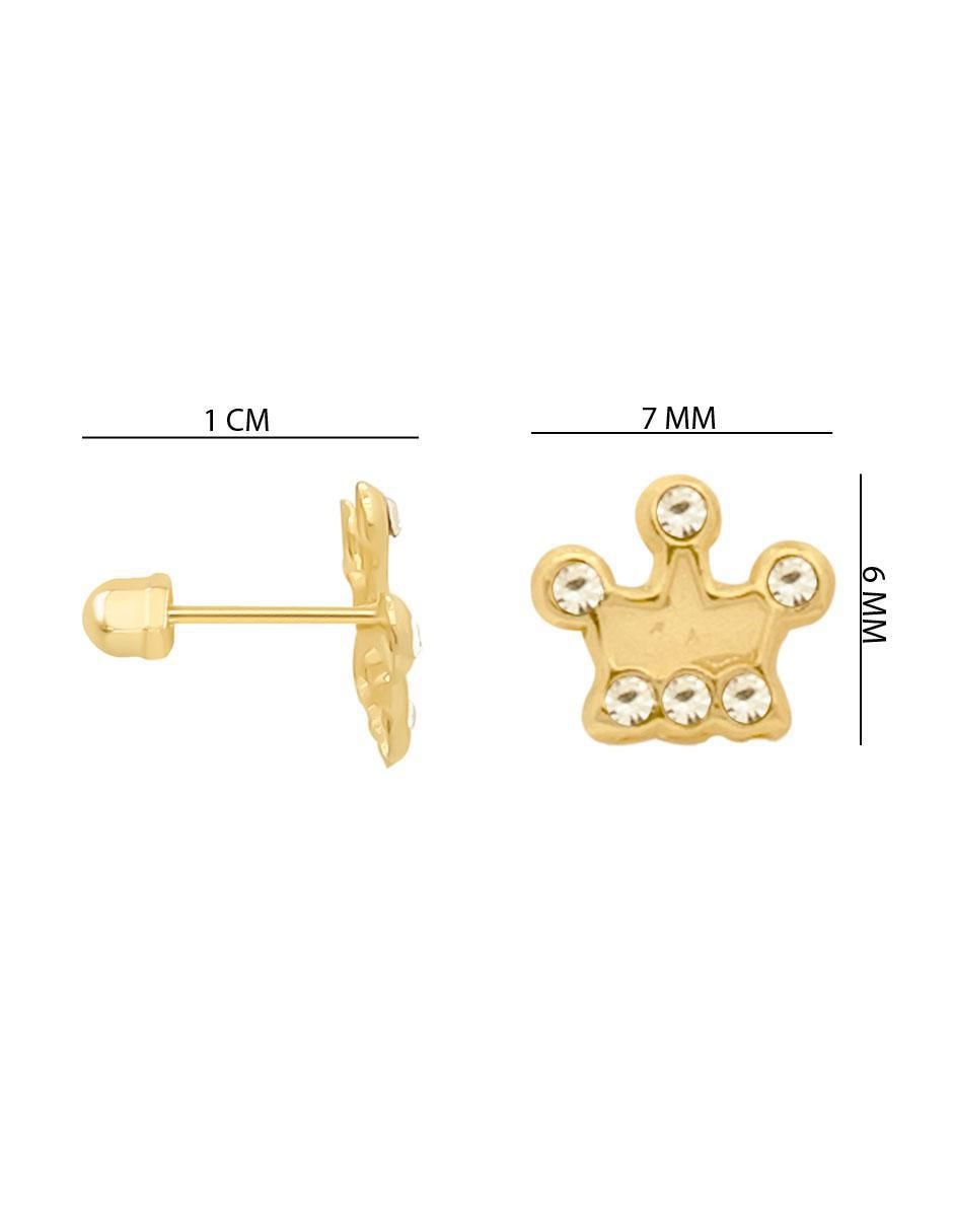Broqueles de corona de oro con acabado pavé zirconia 4
