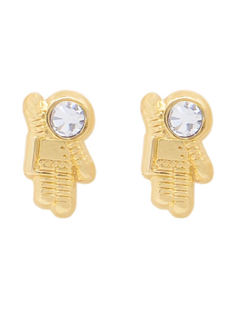 Broqueles de oro amarillo con acabado brillante zirconia Broqueles de oro amarillo con acabado brillante zirconia
