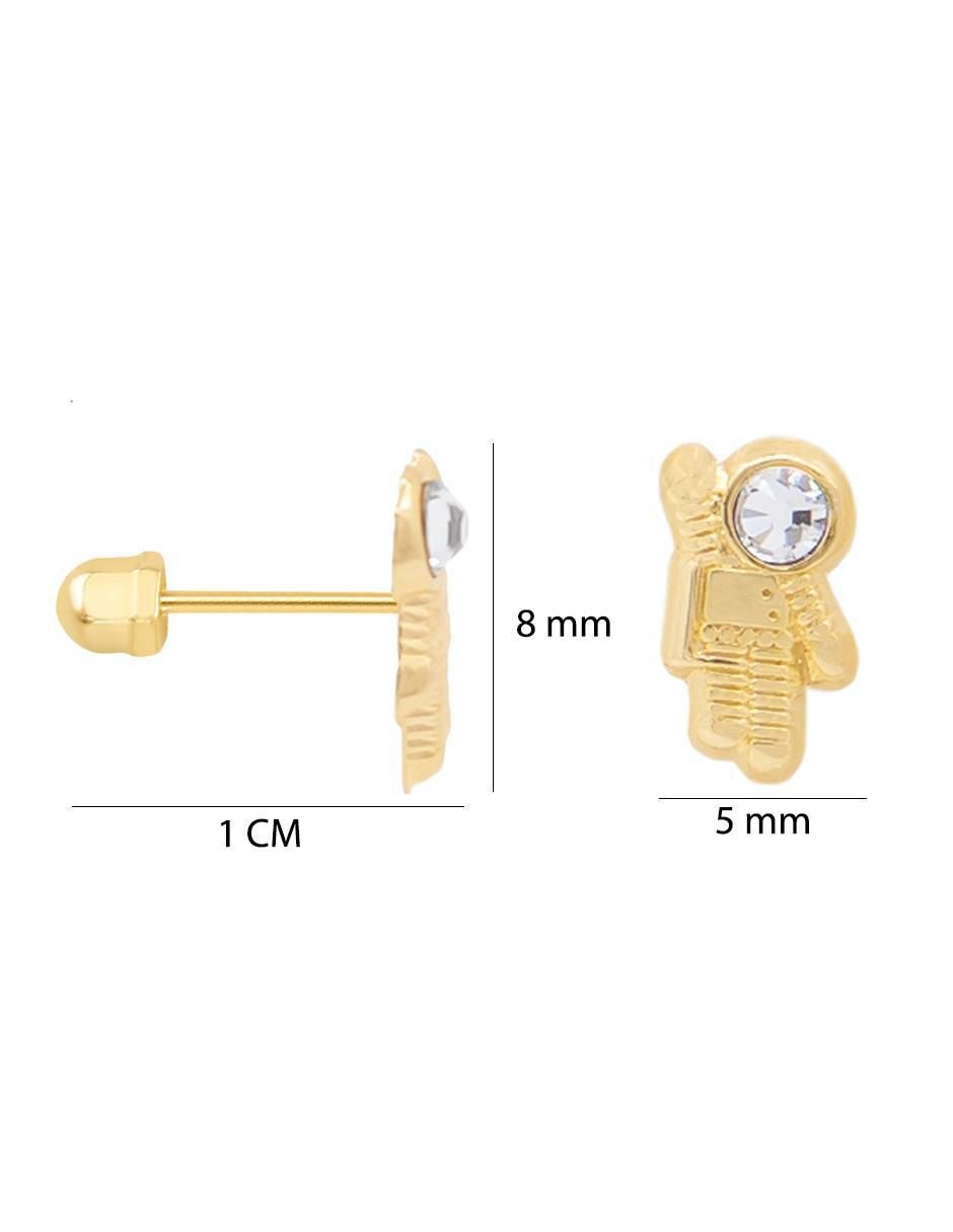 Broqueles de oro amarillo con acabado brillante zirconia 5
