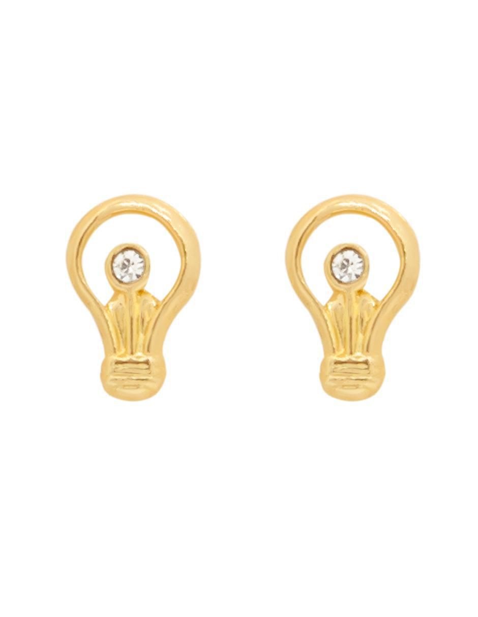 Broqueles de oro amarillo con acabado brillante zirconia Broqueles de oro amarillo con acabado brillante zirconia
