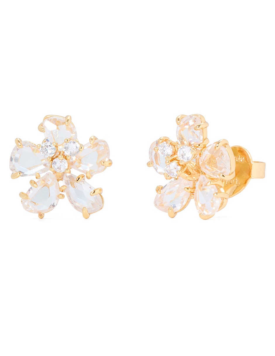 Broqueles de flor Paradise con acabado brillante zirconia cúbica 1