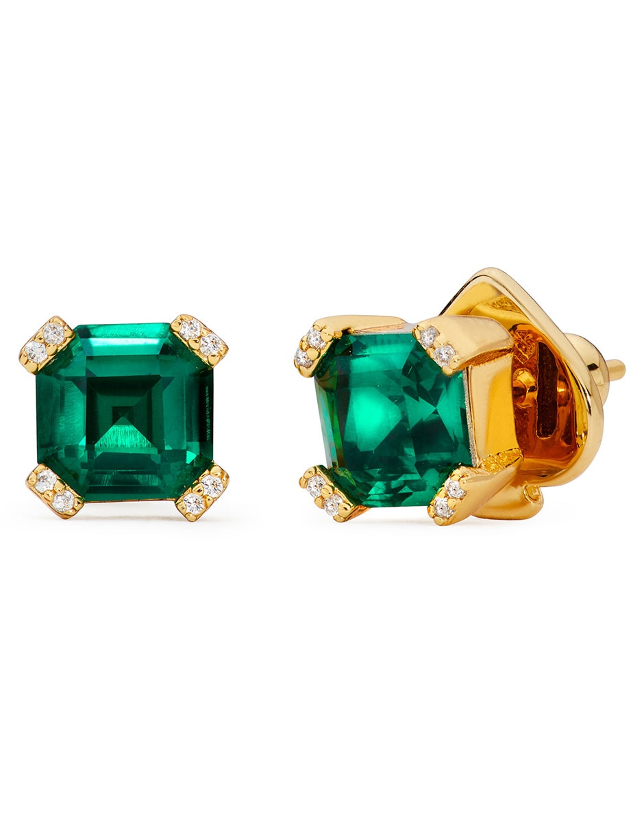 Broqueles cuadrados Dazzle con acabado brillante zirconia cúbica 1