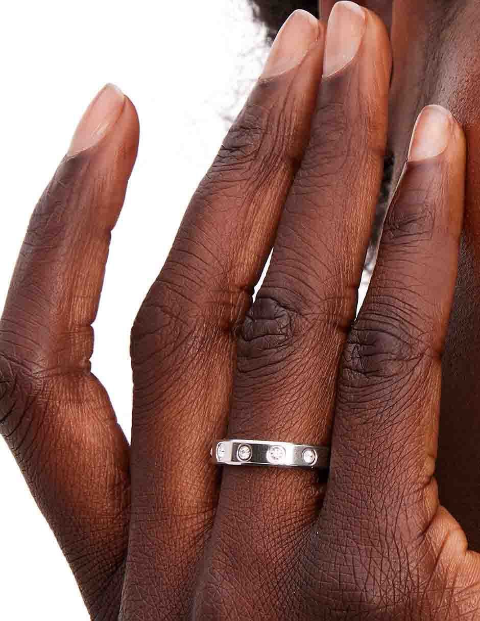 Anillo zirconia cúbica pulido