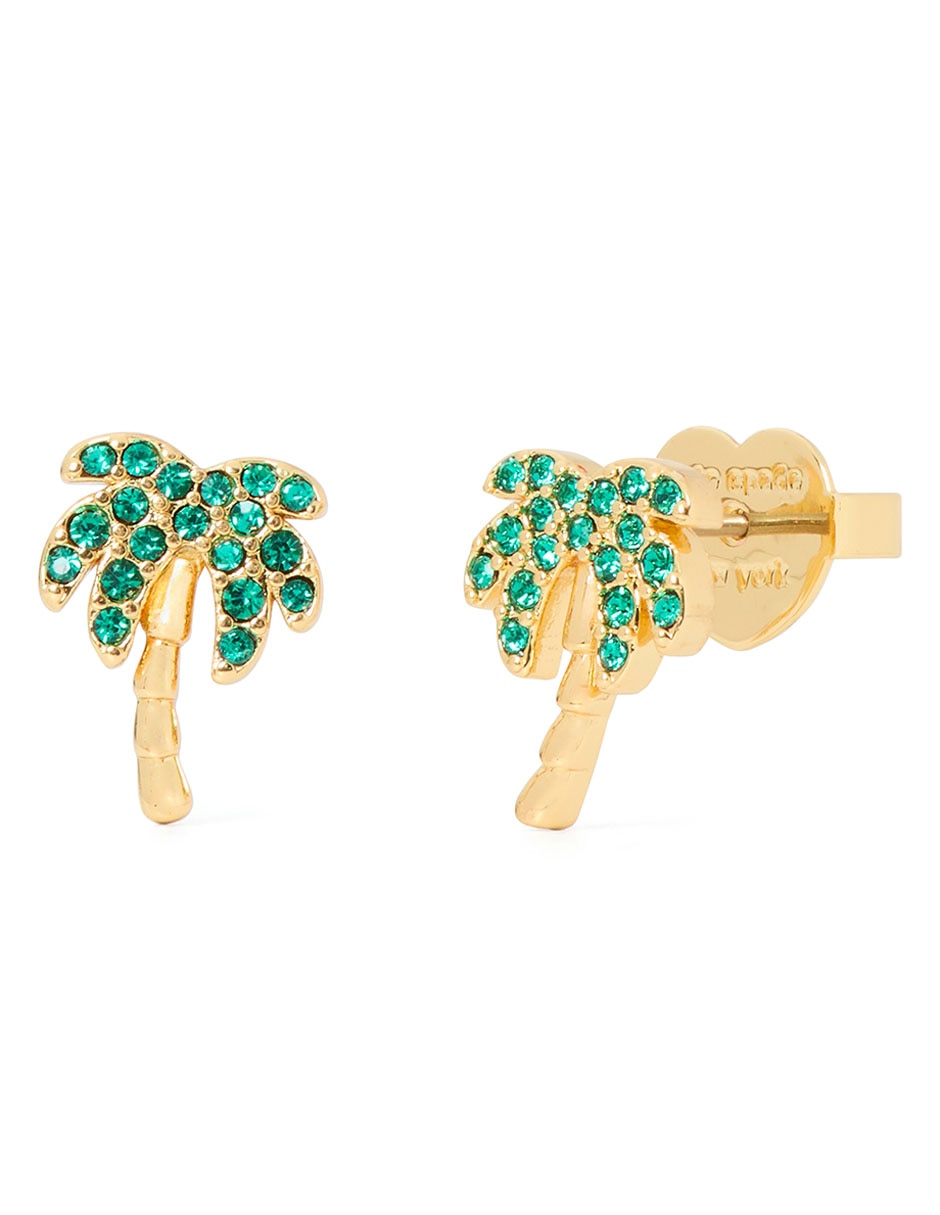 Aretes de palmera Away We Go con acabado pavé zirconia cúbica