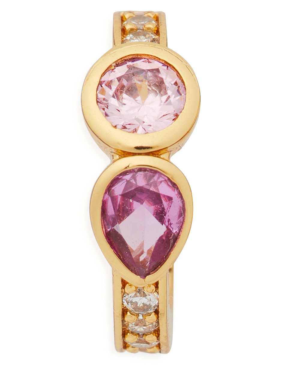 Aretes circulares Bubbly Bezel con acabado brillante zirconia cúbica 2