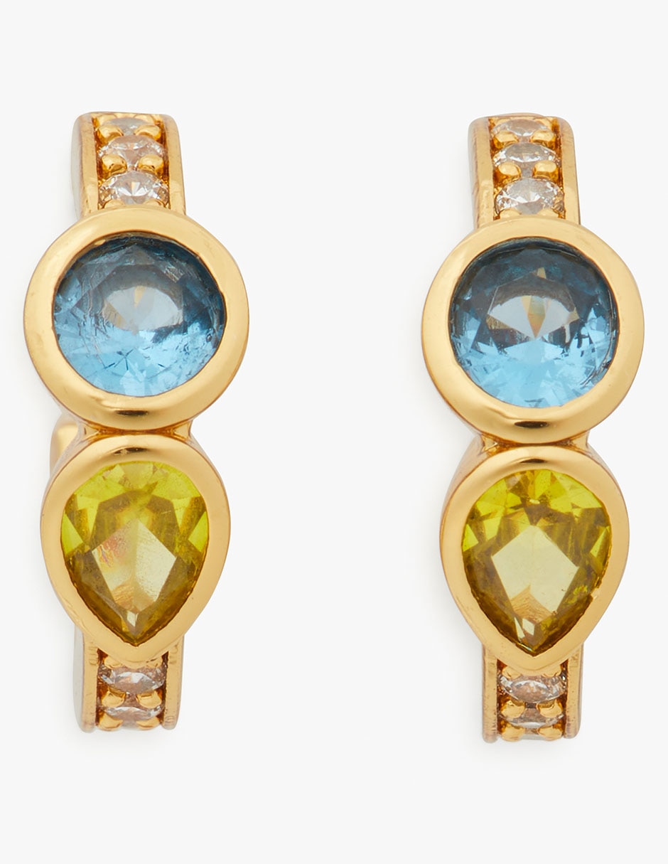 Aretes Bubbly Bezel con acabado brillante zirconia cúbica