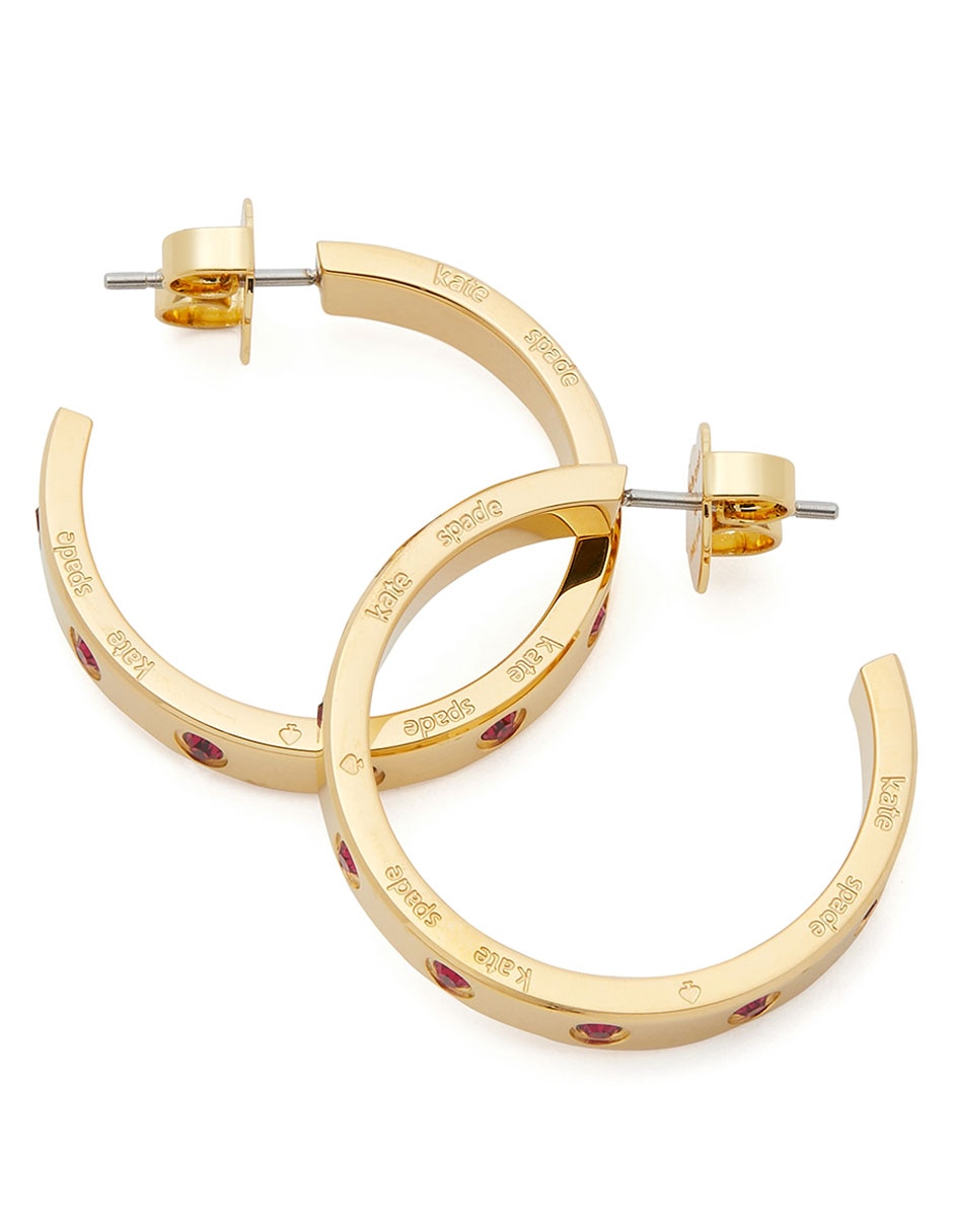 Aretes de aro circulares con acabado brillante zirconia cúbica 2