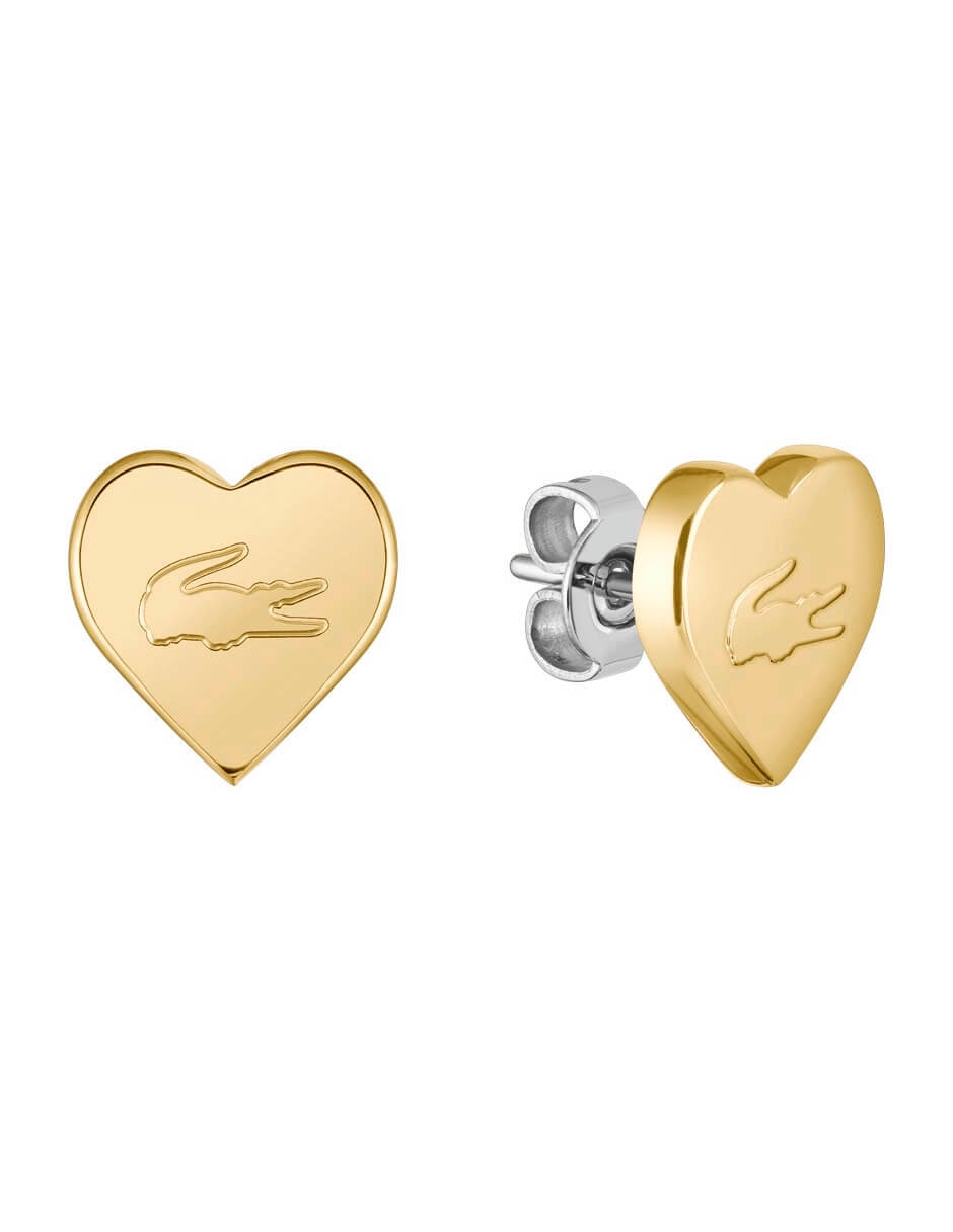 Aretes de corazón Love My Croc con acabado brillante Aretes de corazón Love My Croc con acabado brillante