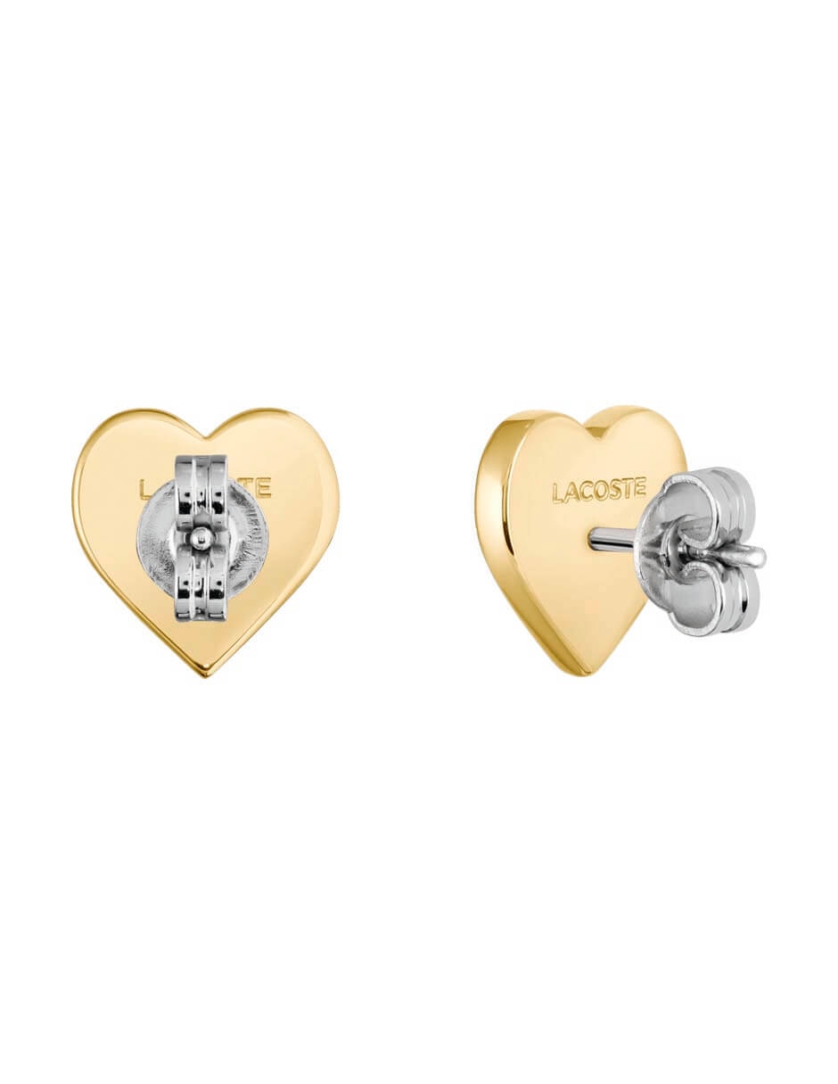 Aretes de corazón Love My Croc con acabado brillante 3