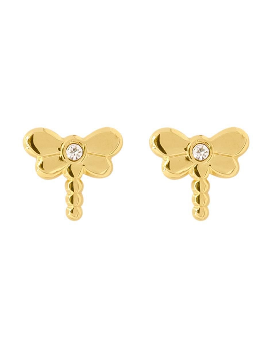 Broqueles de libélula de oro con acabado brillante zirconia Broqueles de libélula de oro con acabado brillante zirconia