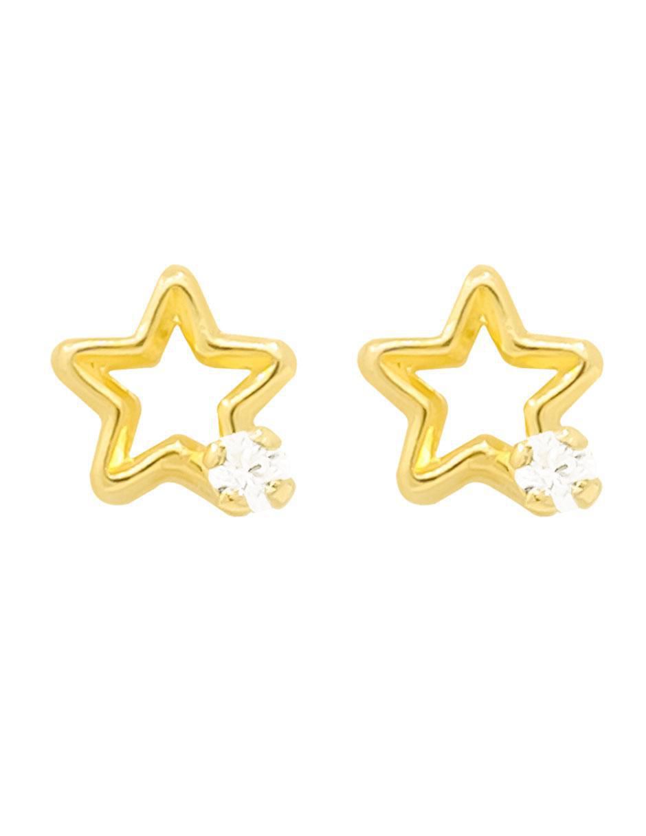 Broqueles de estrella de oro con acabado pavé zirconia Broqueles de estrella de oro con acabado pavé zirconia