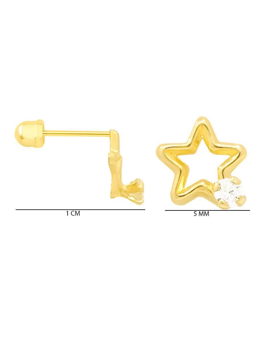 Broqueles de estrella de oro con acabado pavé zirconia 3