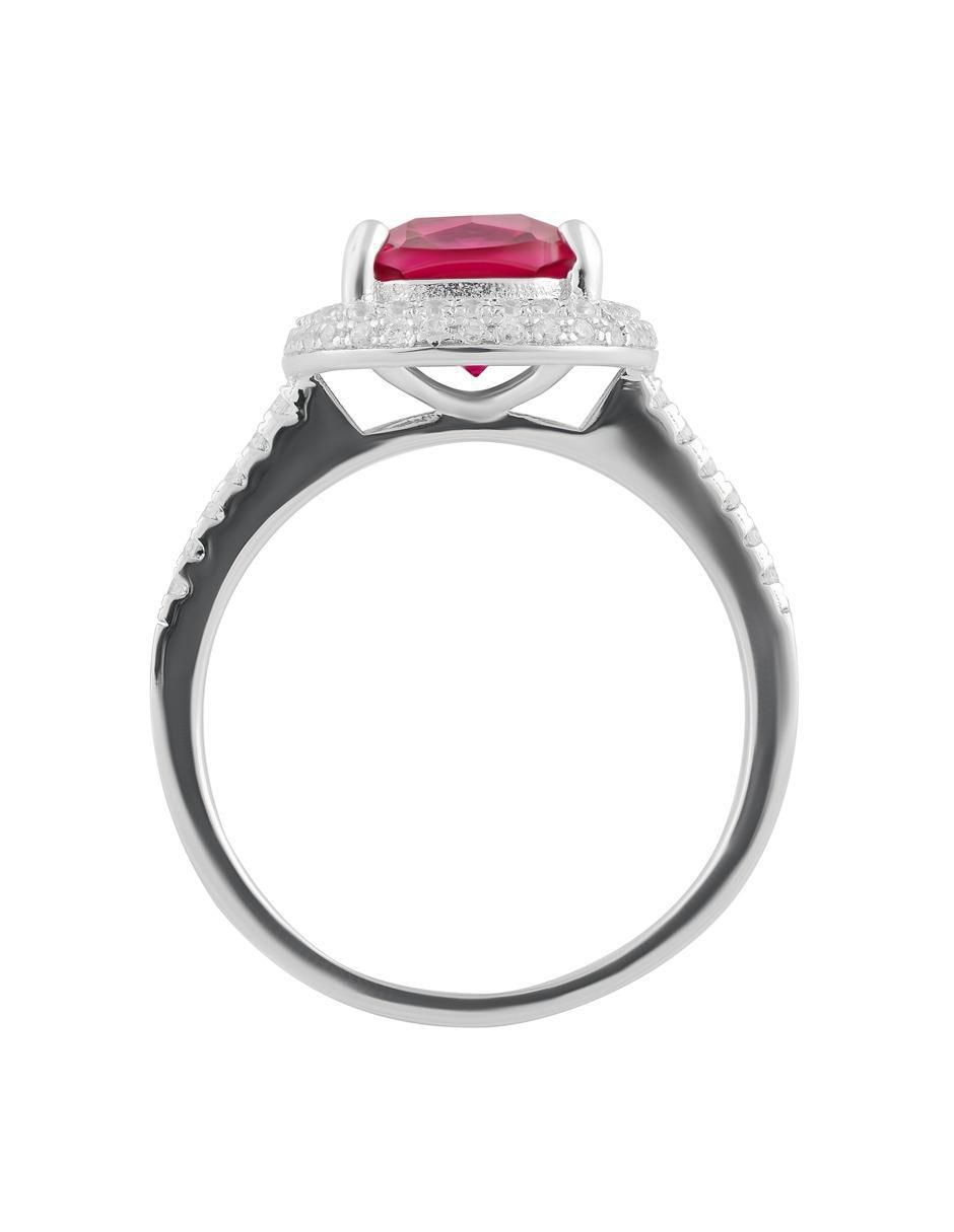 Anillo P 925 de plata rubí brillante 2