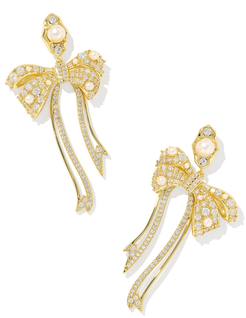 Aretes de moño con acabado pavé cristal