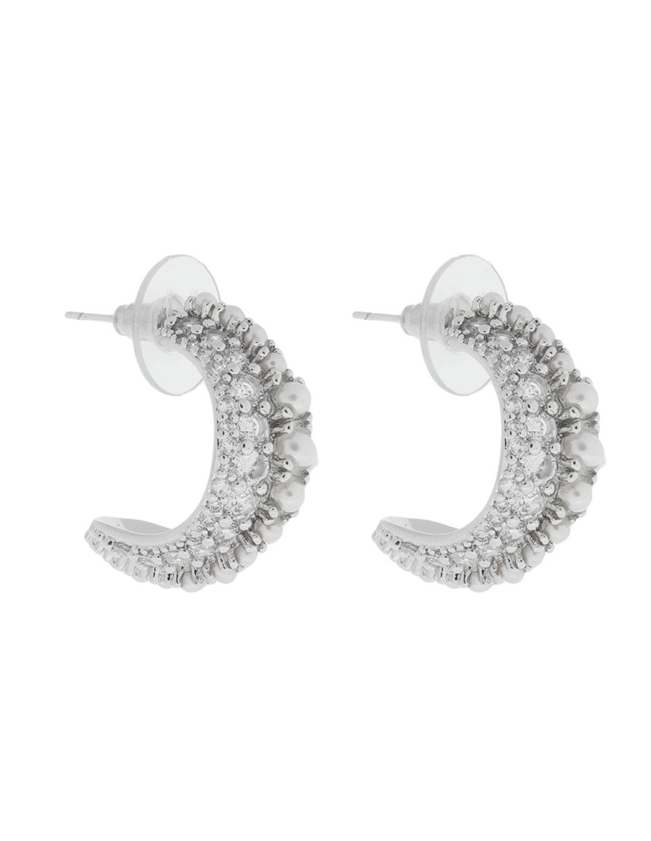 ARETES DE ARRACADA, SIN TAMAÑO, PLATEADO