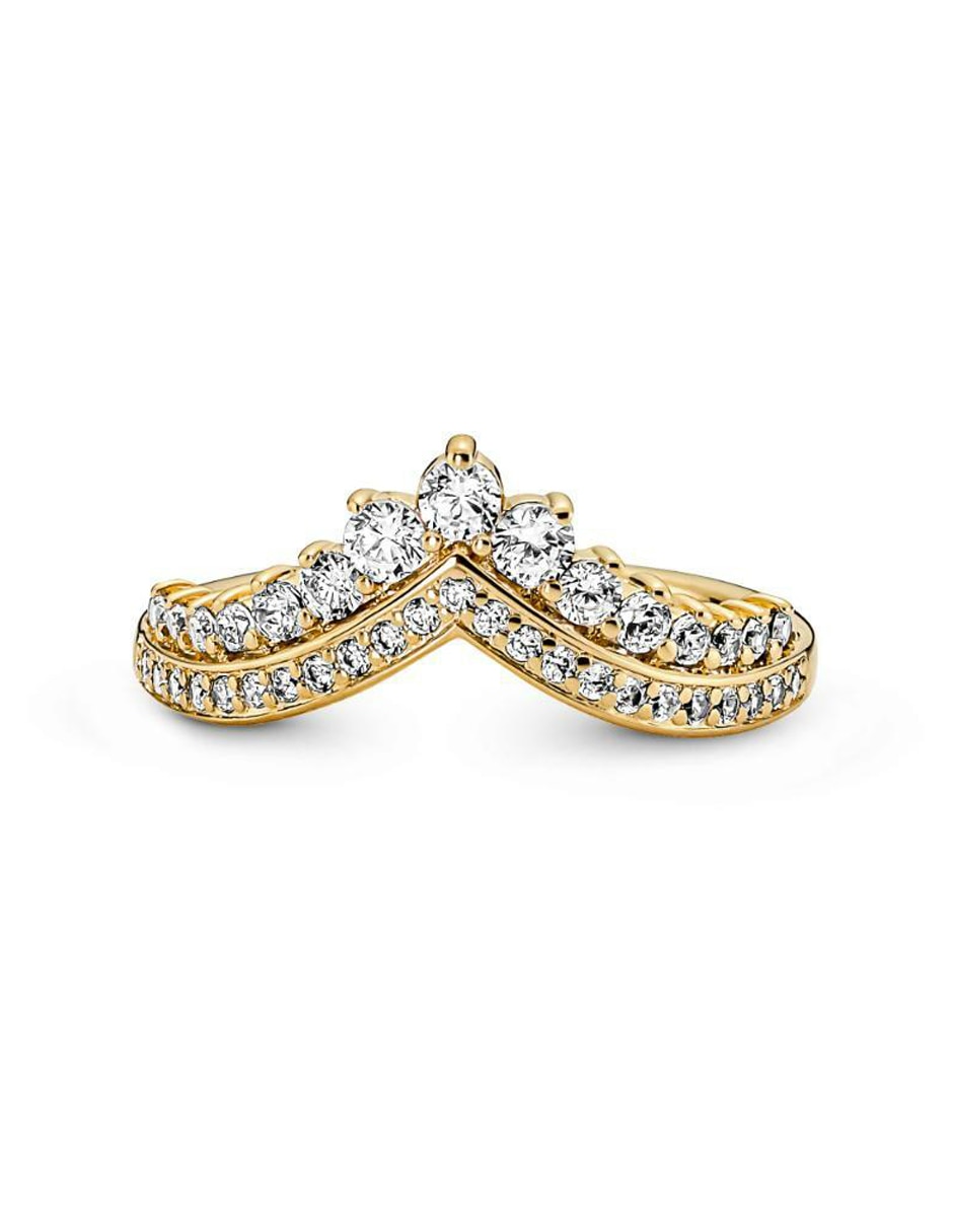 Anillo Timeless de plata P 925 zirconia cúbica con acabado baño de oro