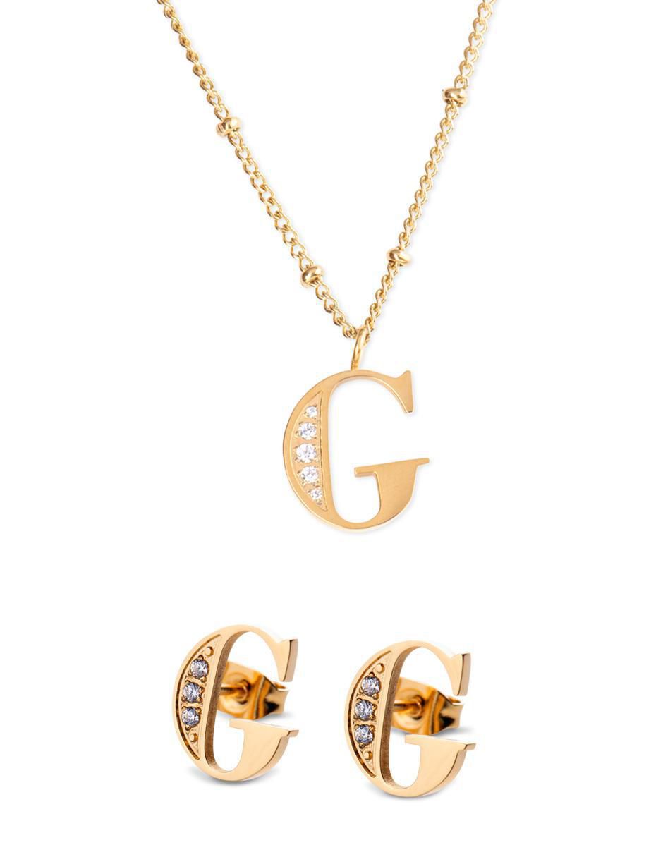 Set de collar y aretes Tina + Olga zirconia cúbica