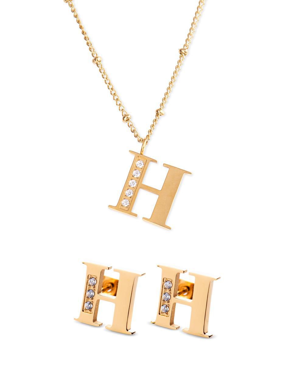 Set de collar y aretes Tina + Olga zirconia cúbica