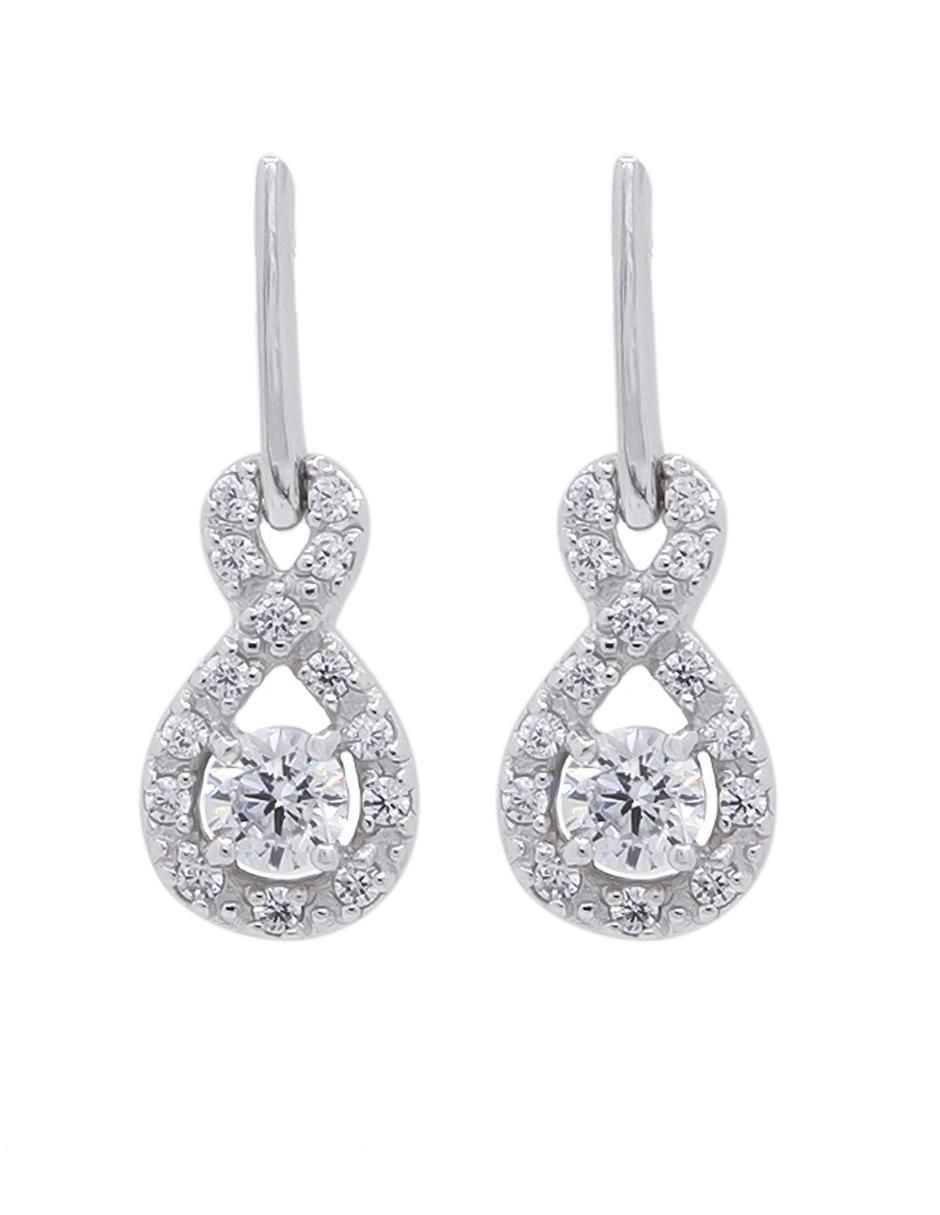 Aretes de plata P 925 con acabado brillante zirconia