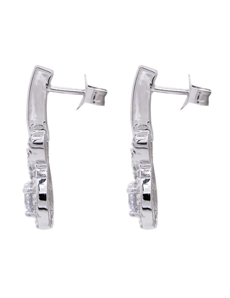 Aretes de plata P 925 con acabado brillante zirconia 2