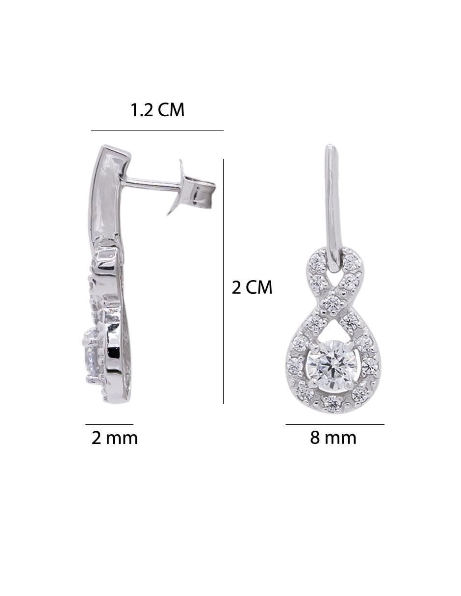 Aretes de plata P 925 con acabado brillante zirconia 5