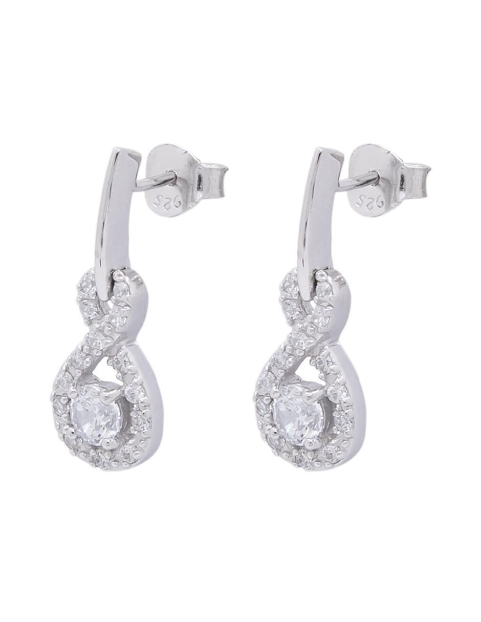 Aretes de plata P 925 con acabado brillante zirconia 3