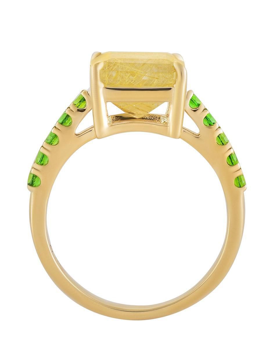 Anillo 14 k de oro cuarzo brillante 2