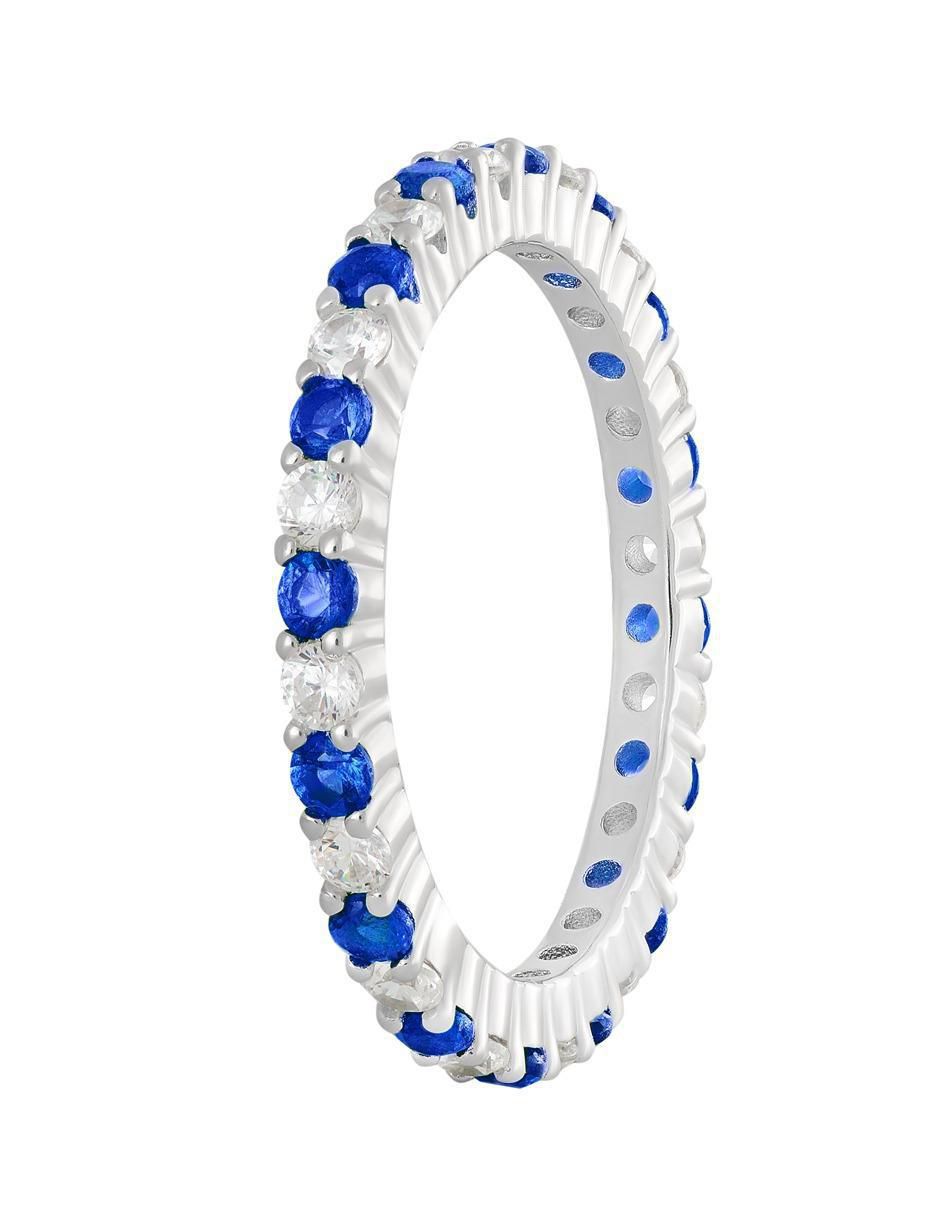 Anillo P 925 de plata zafiro brillante 3