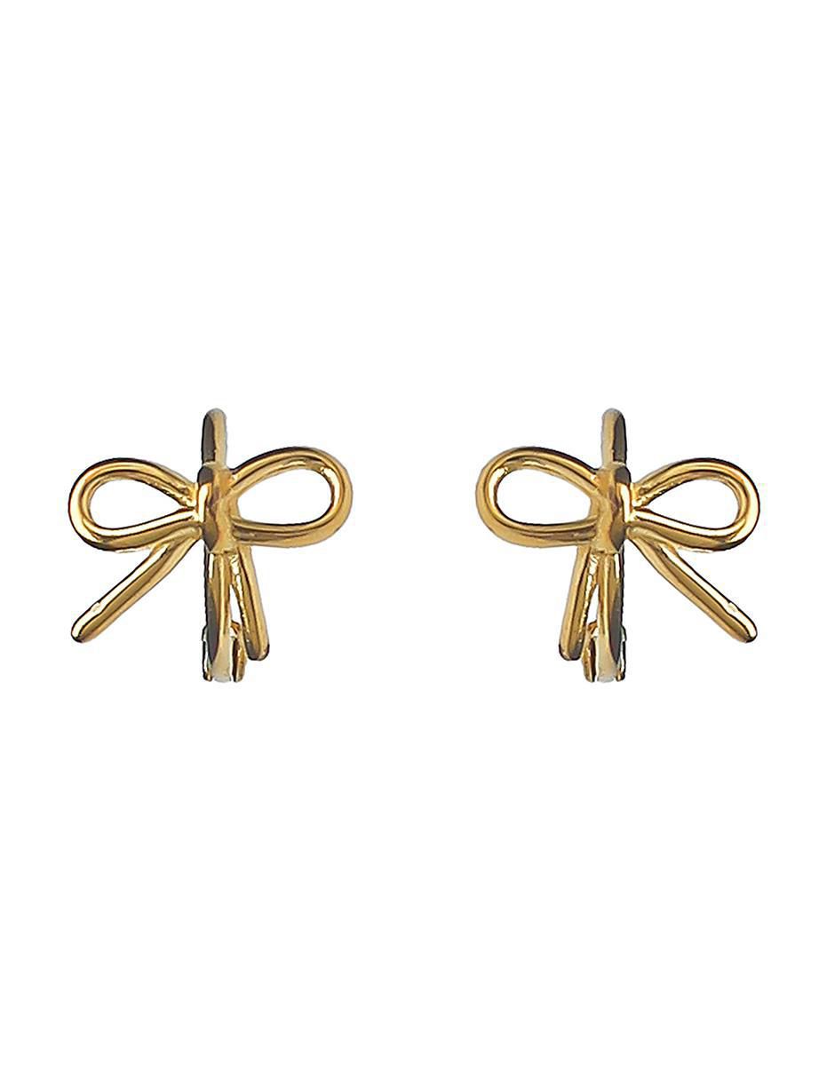 Aretes de moño de plata P 925 con acabado baño de oro
