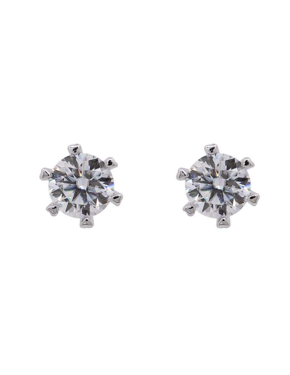 Aretes circulares de plata P 925 con acabado brillante moissanita