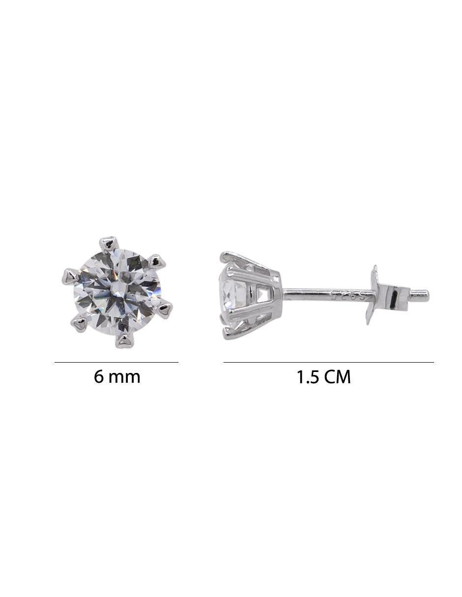 Aretes circulares de plata P 925 con acabado brillante moissanita 6