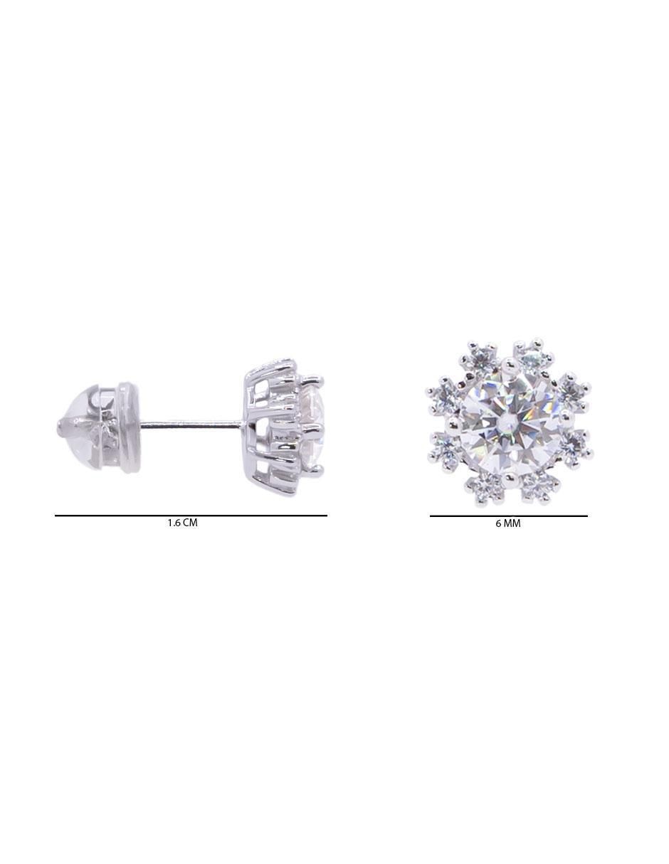 Broqueles circulares de plata P 925 con acabado pavé moissanita 4