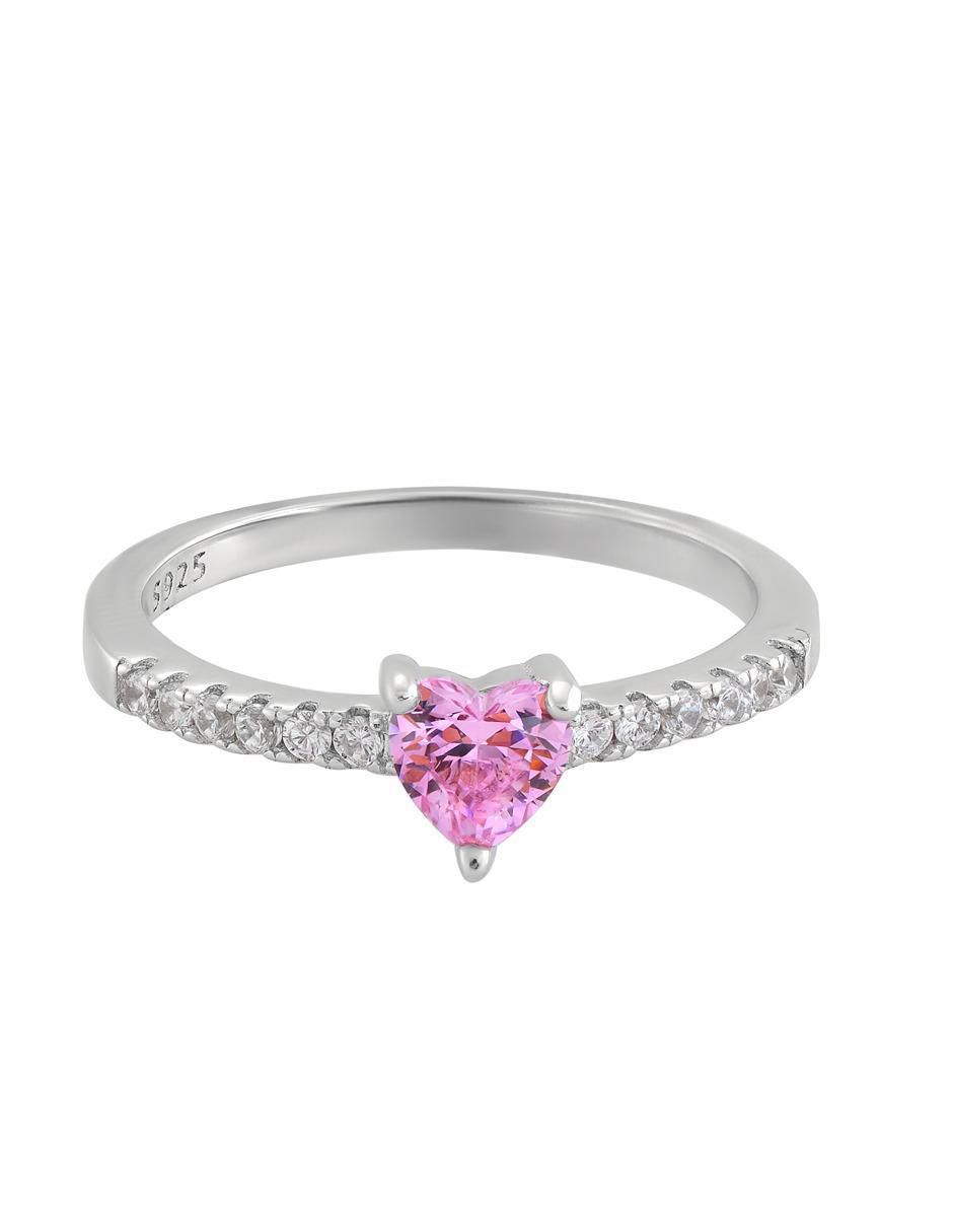 Anillo P 925 de plata zirconia brillante