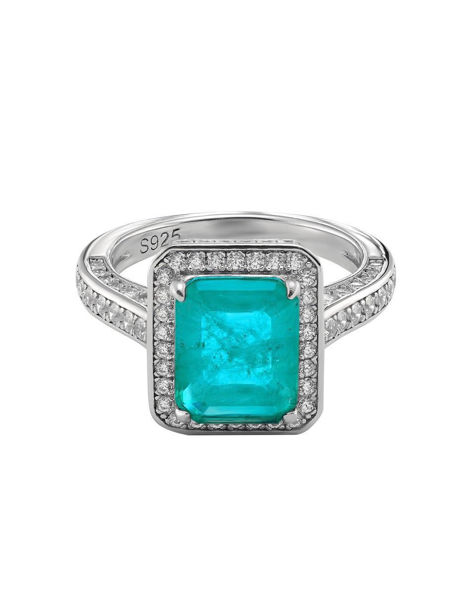 Anillo P 925 de plata turmalina brillante 1