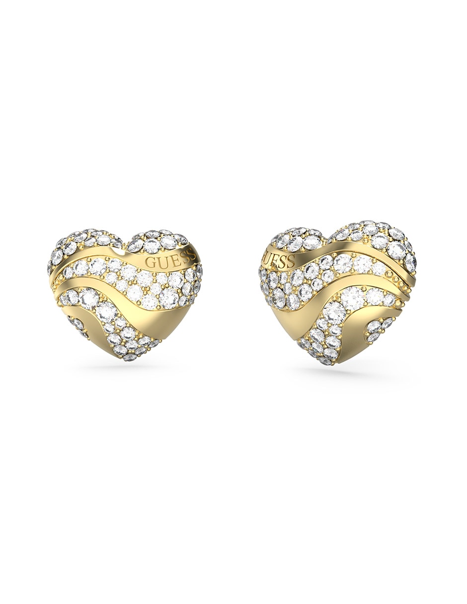 Aretes de corazón In My Heart con acabado brillante circonita 1